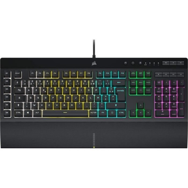 Clavier Gamer - AZERTY - CORSAIR - K55 RGB Pro - Numérique - Dôme en caoutchouc - RGB 5 Zones - (CH-9226765-FR)