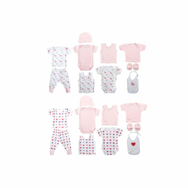Ensemble de Vêtements DKD Home Decor Coton Rose Blanc (11 Pièces)