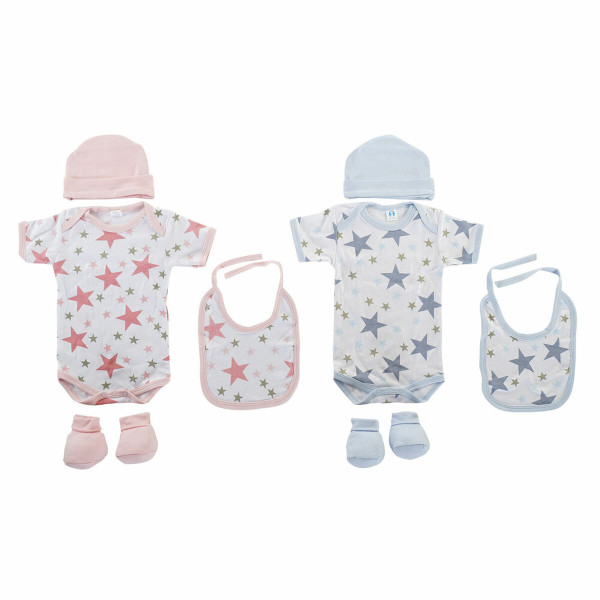 Ensemble de Vêtements DKD Home Decor Coton Etoiles Bleu Rose