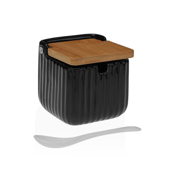 Sucrier Versa Noir Céramique Bambou Dolomite 8,3 x 8,3 x 8,3 cm