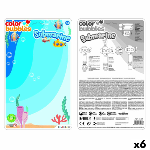 Jeu de Bulles de Savon Colorbaby 14 x 28 x 7,5 cm (6 Unités)