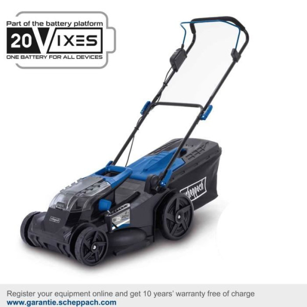 Tondeuse a batterie - SCHEPPACH BC-MP430-X - 20V IXES - largeur coupe 43 cm - Mulching - sans batterie ni chargeur