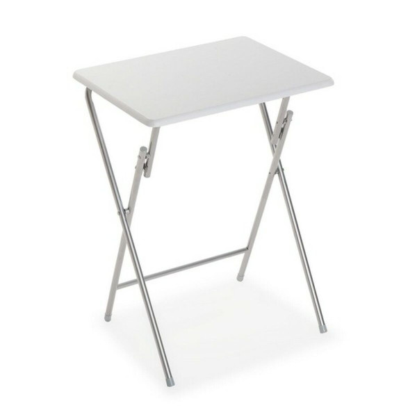 Table Piable Versa Blanc Métal Bois MDF (37,5 x 65,5 x 47,5 cm)