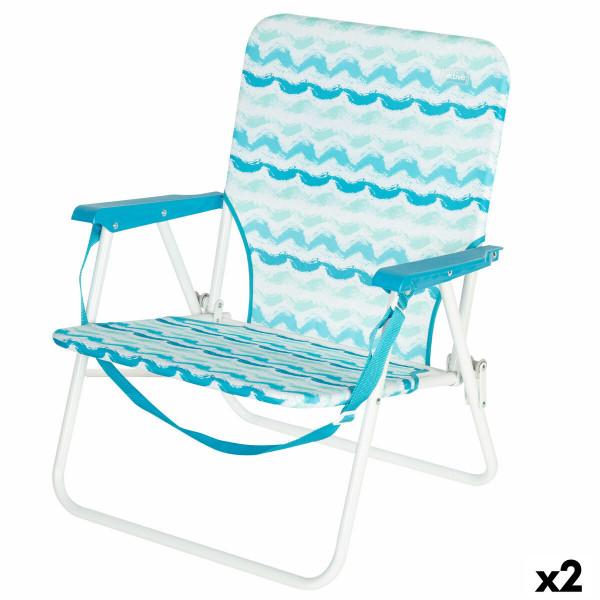 Chaise de Plage Aktive 45 x 70 x 40 cm (2 Unités)
