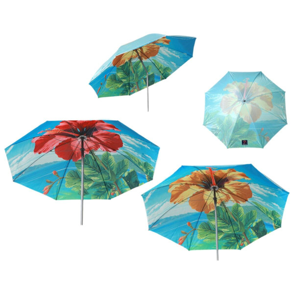 Parasol de plage Ø 220 cm SPF50 Fleur