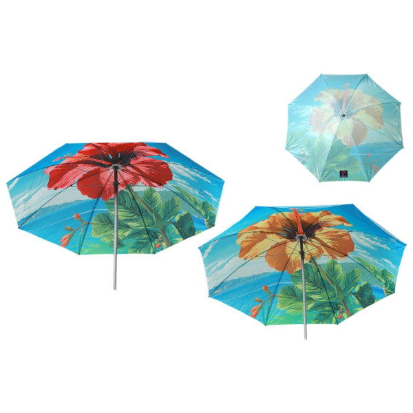 Parasol de plage Ø 140 cm SPF50 Fleur