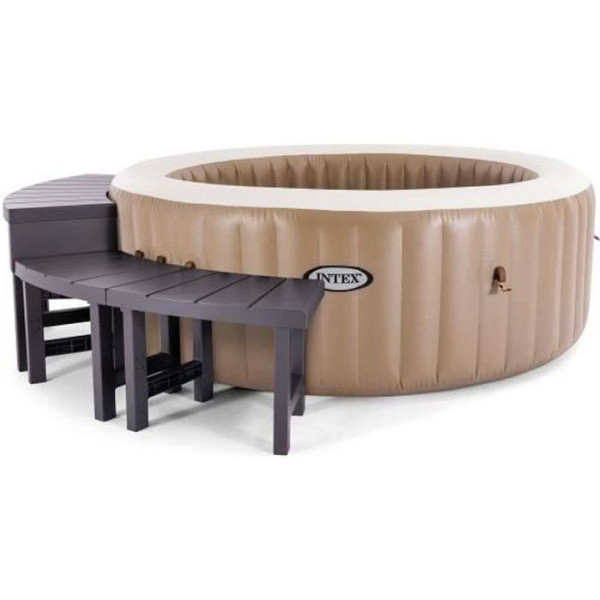 Entourage de spa 4 places rond - INTEX - 28515 - 2 pieces medium  2 pieces hautes - Léger et résistant UV