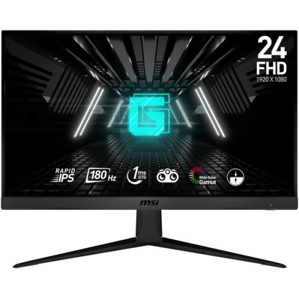 Écran PC Gamer - MSI - G2412F - 24 - Dalle Fast IPS - FHD - 1 ms - 180 Hz - Adaptive Sync - DP  HDMI - Compatible VESA