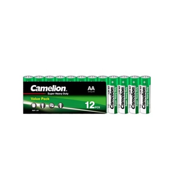 Batterie Camelion Super Heavy Duty Green LR6 Mignon AA (12 pièces)