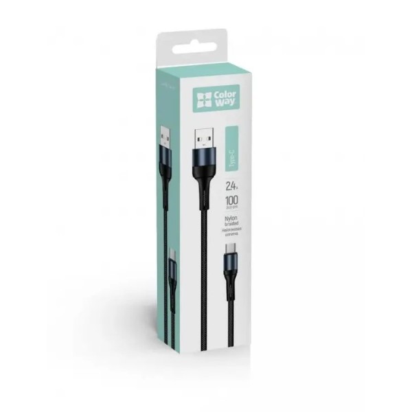 Cable Colorway Type-C – Type-C (braided cotton) (PD Fast Charging 60W) 3.0A 1m black