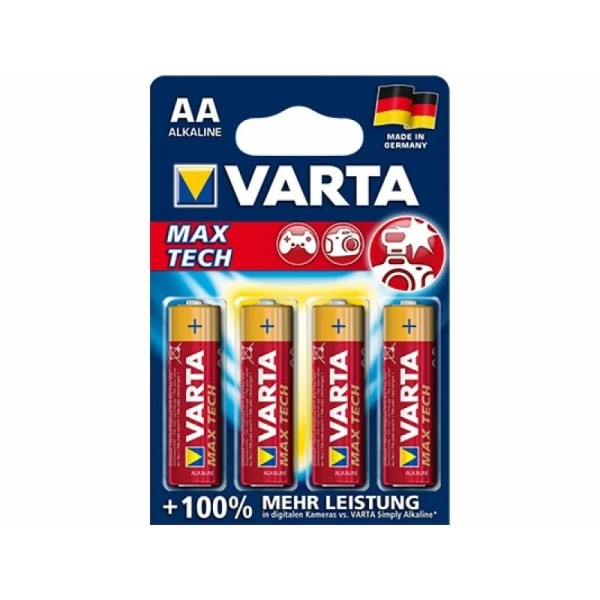 Varta Pile Alcaline Mignon AA Max Tech Blister (Paquet de 4)