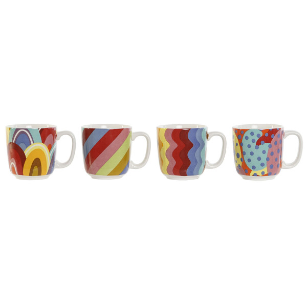 Ensemble de tasses à café DKD Home Decor Multicouleur Corail Bambou Dolomite 180 ml