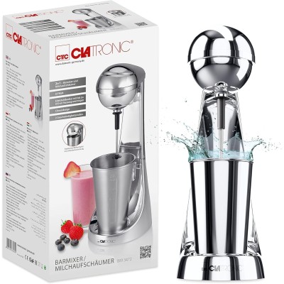 Emulsionneur mousseur de lait Clatronic 2 en 1 chromé Emulsionneur mousseur de lait Clatronic 2 en 1 chromé