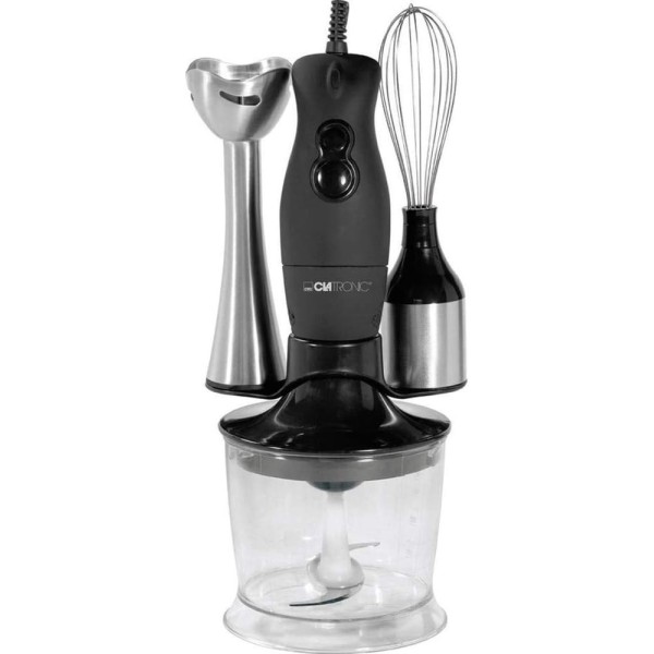 Robot Clatronic inox 200 Watt 3 en 1 hacchoir-mixeur-batteur