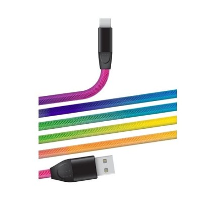 Câble DATA USB type nylon tressé 1 mètre rainbow Câble DATA USB type nylon tressé 1 mètre rainbow