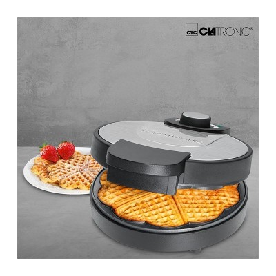 Gaufrier Clatronic noir en inox 1000W Gaufrier Clatronic noir en inox 1000W