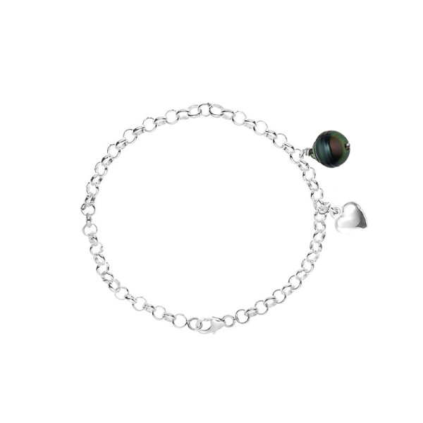 PERLINEA- Bracelet- Perles de Culture de Tahiti- Diamètre 9-10 mm- Bijou Femme