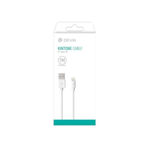 Câble Devia USB – Lightning 1m white Sous blister