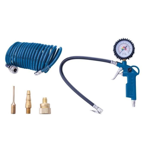 Ensemble de 5 accessoires SCHEPPACH (pistolet de gonflage, tuyau 5m et 3 embouts de gonflage)
