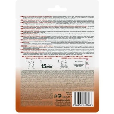 MASQUE FACIAL HYDRATANT SKINACTIVE NUTRI BOMB GARNIER ÉCLAIRCISSANT